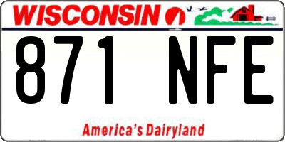 WI license plate 871NFE