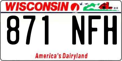 WI license plate 871NFH