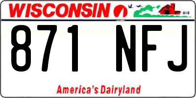 WI license plate 871NFJ
