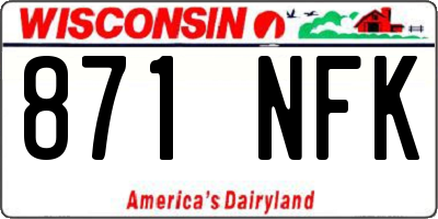 WI license plate 871NFK