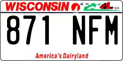 WI license plate 871NFM