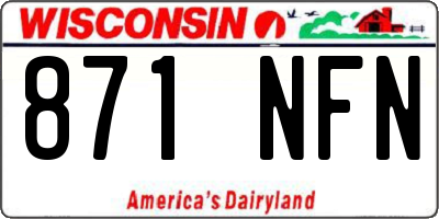 WI license plate 871NFN