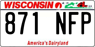 WI license plate 871NFP