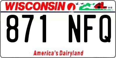 WI license plate 871NFQ