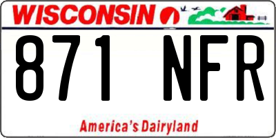 WI license plate 871NFR