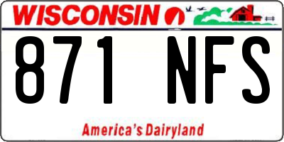 WI license plate 871NFS