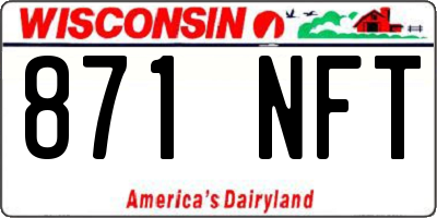 WI license plate 871NFT