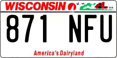 WI license plate 871NFU