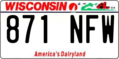 WI license plate 871NFW