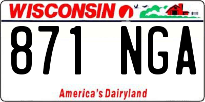 WI license plate 871NGA
