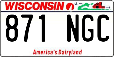 WI license plate 871NGC