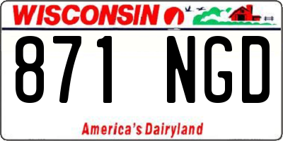 WI license plate 871NGD