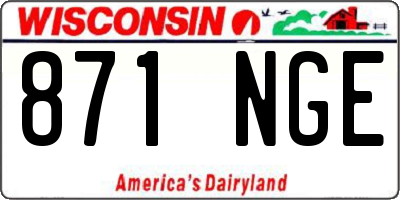WI license plate 871NGE