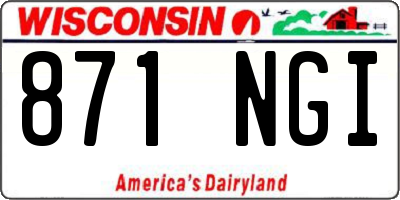 WI license plate 871NGI