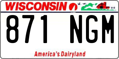 WI license plate 871NGM