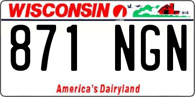 WI license plate 871NGN