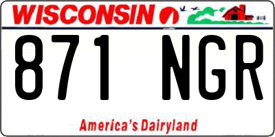 WI license plate 871NGR