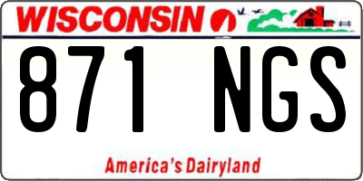 WI license plate 871NGS