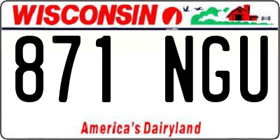 WI license plate 871NGU