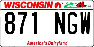 WI license plate 871NGW