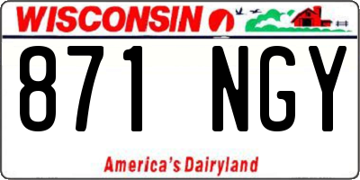 WI license plate 871NGY