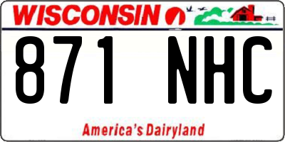 WI license plate 871NHC