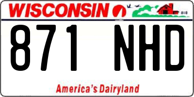 WI license plate 871NHD