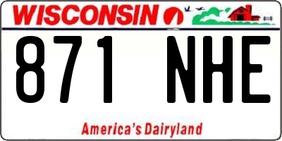 WI license plate 871NHE