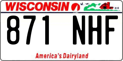 WI license plate 871NHF