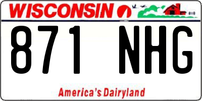 WI license plate 871NHG