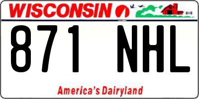 WI license plate 871NHL