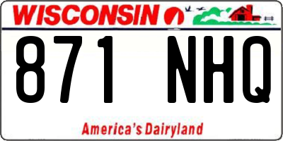 WI license plate 871NHQ