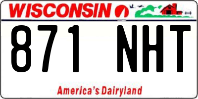 WI license plate 871NHT