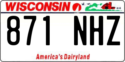 WI license plate 871NHZ