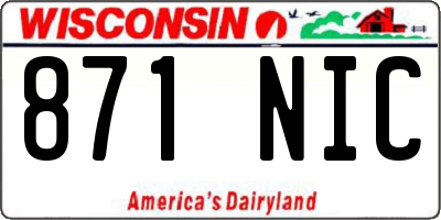 WI license plate 871NIC