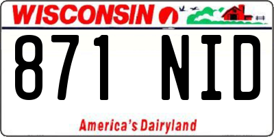 WI license plate 871NID