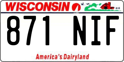 WI license plate 871NIF