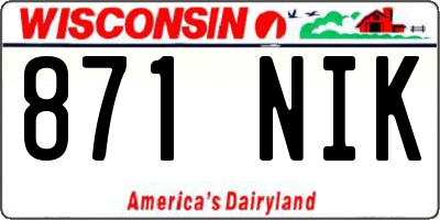 WI license plate 871NIK