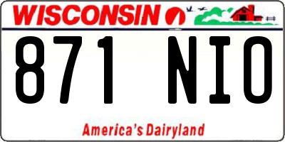 WI license plate 871NIO