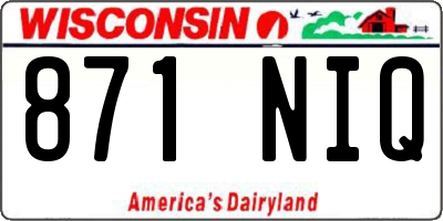 WI license plate 871NIQ