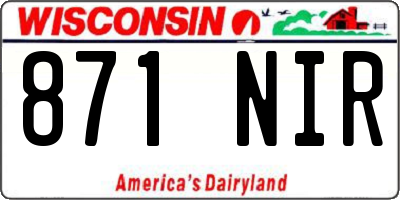 WI license plate 871NIR