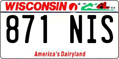 WI license plate 871NIS