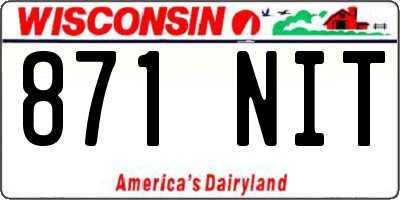 WI license plate 871NIT