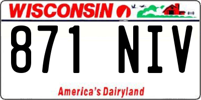 WI license plate 871NIV