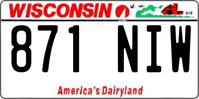 WI license plate 871NIW