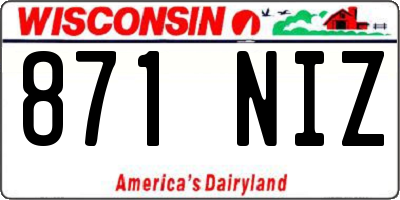 WI license plate 871NIZ
