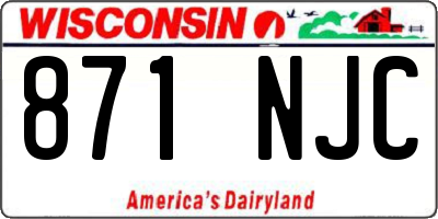 WI license plate 871NJC