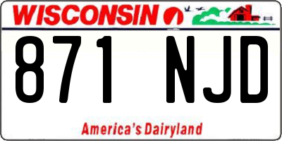 WI license plate 871NJD