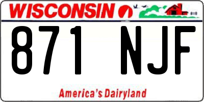 WI license plate 871NJF