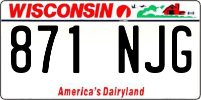WI license plate 871NJG